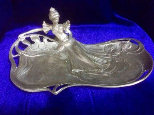 FRENCH ART NOUVEAU ETAIN PEWTER TRAY