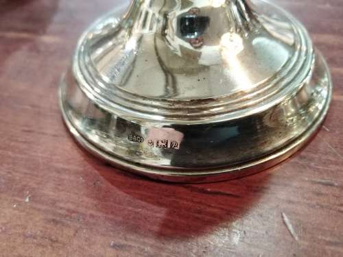SINGLE STERLING SILVER CANDLESTICK B'HAM 1964