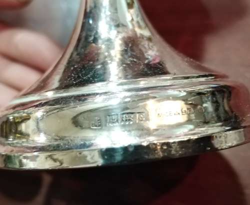 PAIR STERLING SILVER CANDLESTICKS B'HAM 1954
