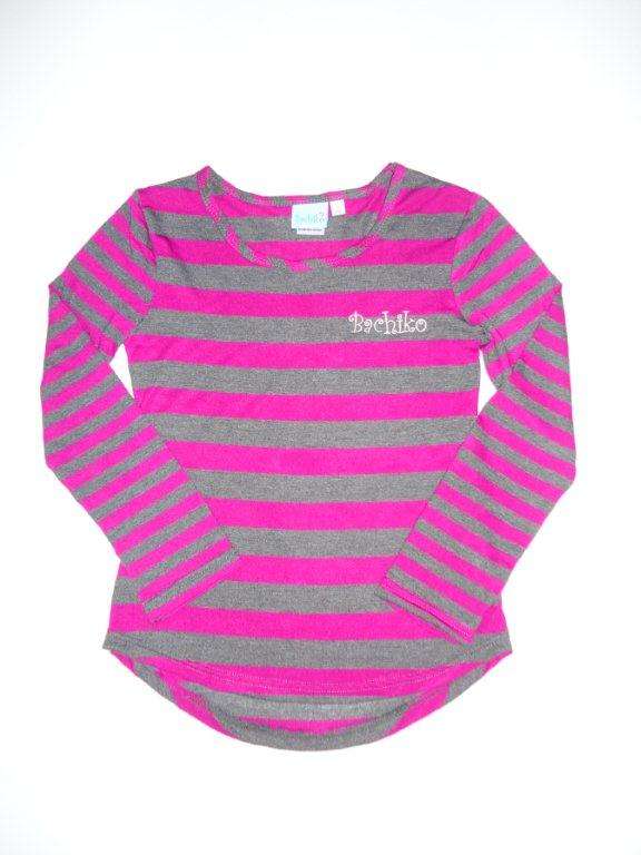 Long Sleeved Pink and Grey top by BACHIKO / amazing quality/Perfect for AUTUMN / WINTER 7 - 12yrs