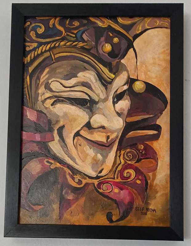 Clown Mask Painting by Stef Botha