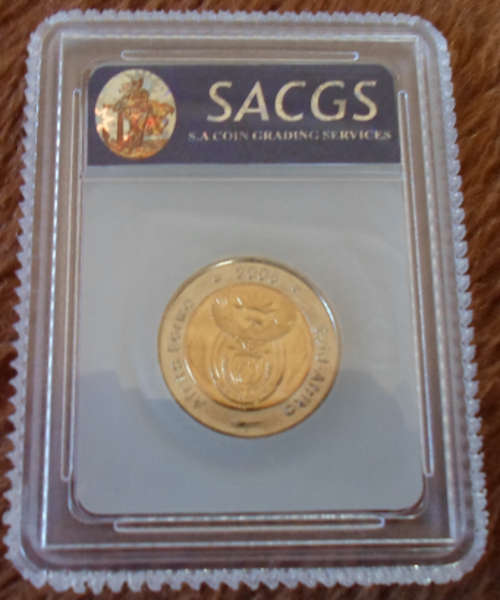 Mint State 66 and MS 65 Nelson Mandela 90th Birthday Coins.. 2 Coins Graded and Slabbed MS 66 65