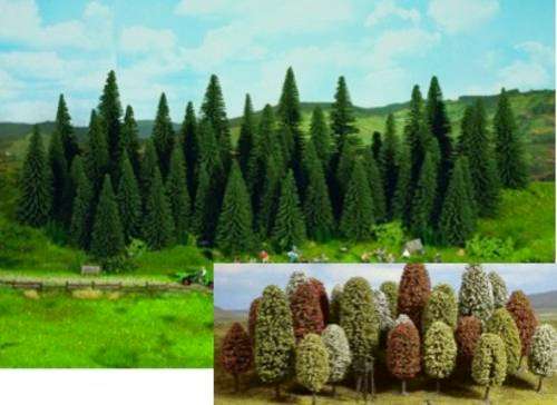 100 HO pine trees and blooming trees - 1:87 - Noch
