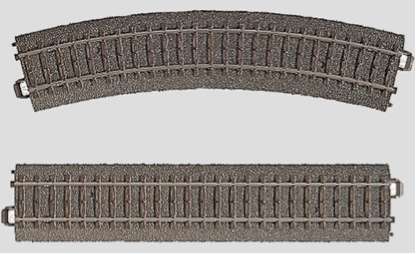 Marklin HO track - 76 pieces of straight and curved C track
