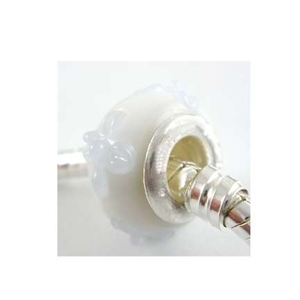 New Glass Bead for Pandora Style/European Bracelet - White Flower