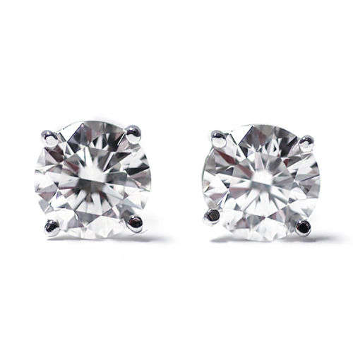 SPARKLING 100% 925 STERLING SILVER STUD EARRINGS - 6MM (4 CLASP) - NEW