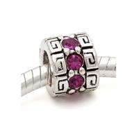925 silver bead charm fit for Pandora Chamilia - Purple