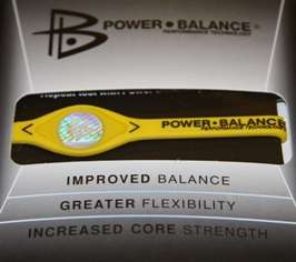 YELLOW POWER BALANCE BRACELET 19cm (med) WITH BLACK LETTERING