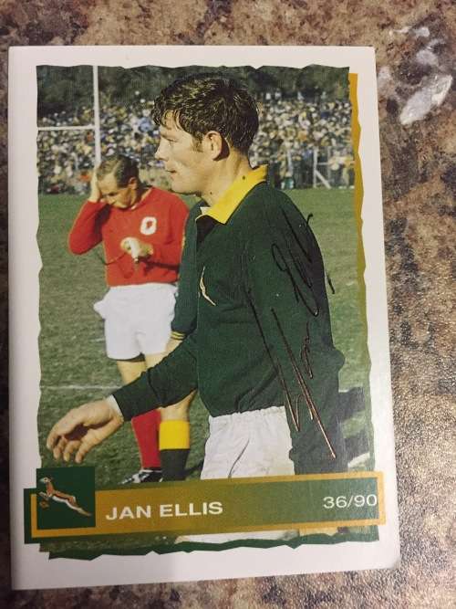 Autographed Rare Rugby Card Springbok Legend Jan Ellis