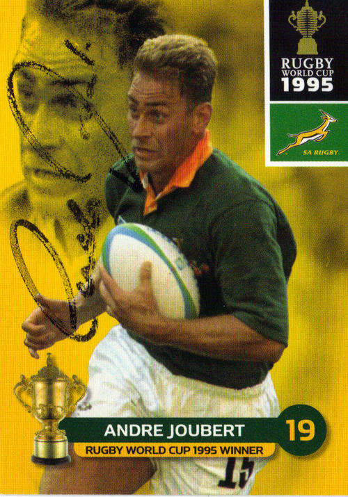 AUTHENTIC ANDRE JOUBERT AUTOGRAPH ON A BIGBALL RUGBY WORLD CUP CARD