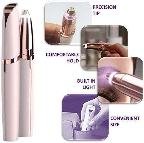 Painless Eyebrow Hair Remover Portable Eyebrow Trimmer Razor Lipstick-Sized Eyebrow Epilator