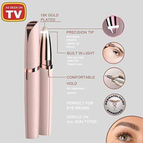 Painless Eyebrow Hair Remover Portable Eyebrow Trimmer Razor Lipstick-Sized Eyebrow Epilator