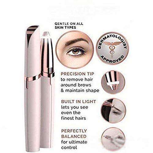 Painless Eyebrow Hair Remover Portable Eyebrow Trimmer Razor Lipstick-Sized Eyebrow Epilator