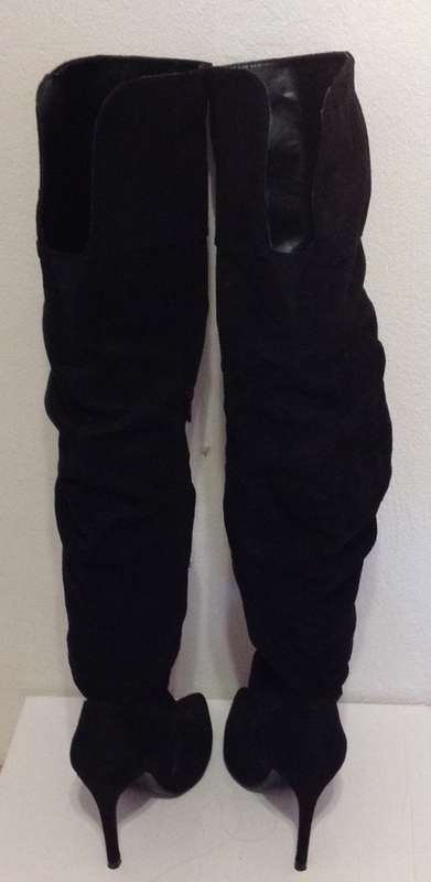 Ladies Thigh High Black Stiletto Boots Size 5