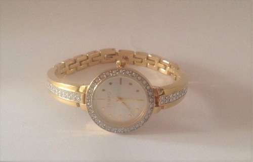 Original Tempo Crystal Gold and Silver Plated Watch and Bracelet Set