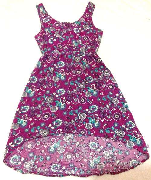 Ladies Purple Floral Hi-Lo Dress Size Small