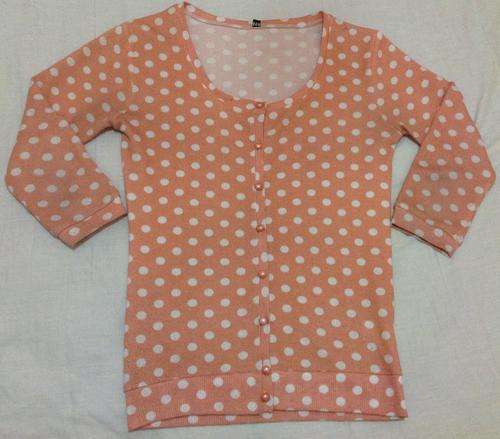 Sale Ladies Peach Polka Dot Cardigan Size Small