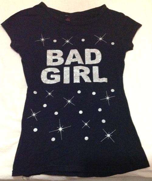 Sale Ladies Black Bad Girl T-Shirt Size Small