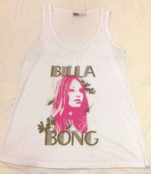 Sale Ladies White Sleeveless Billabong Top Size Small
