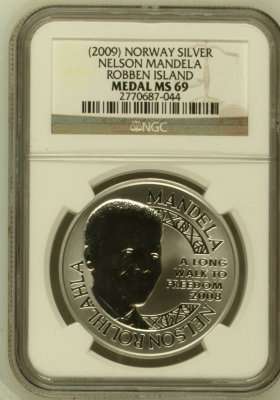 NELSON MANDELA - ROBBEN ISLAND 1OZ SILVER MEDALLION
