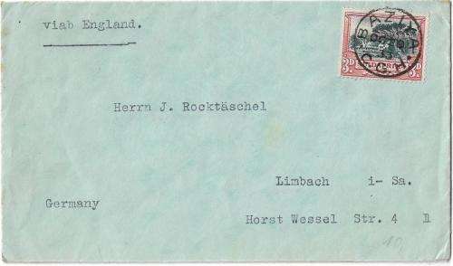 BAZIYA 1933 on cover using old CGH pmk - Postal agent near Umtata Transkei -