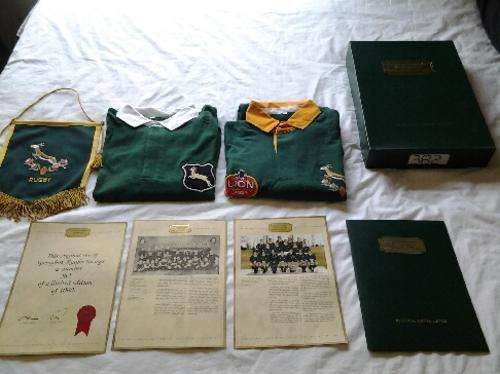 Unique collection of original set of Springbok Rugby Jerseys, 1906 and 1992