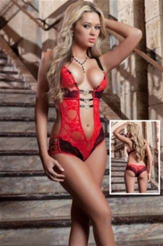 ***Plus Size*** Racy Lace Teddie Lingerie - In stock