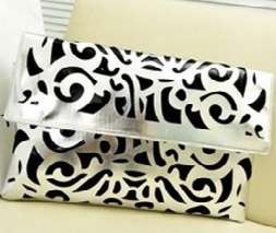 In Stock - Silver Retro Cutwork Clutch Handbag