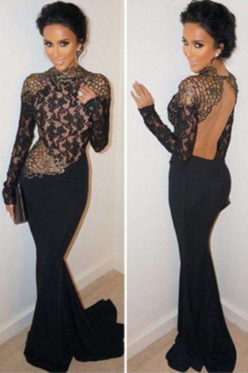 Sexy Black Mermaid Evening Dress