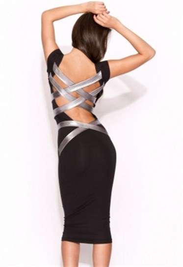 VALENTINES SALE!!! In Stock - Sexy Silver Strappy Back Dress - M