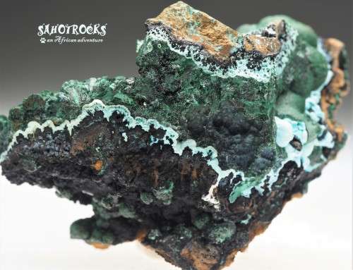 Chrysocolla Malachite Libethenite Heterogenite, Katanga Copper Crescent, Congo DRC