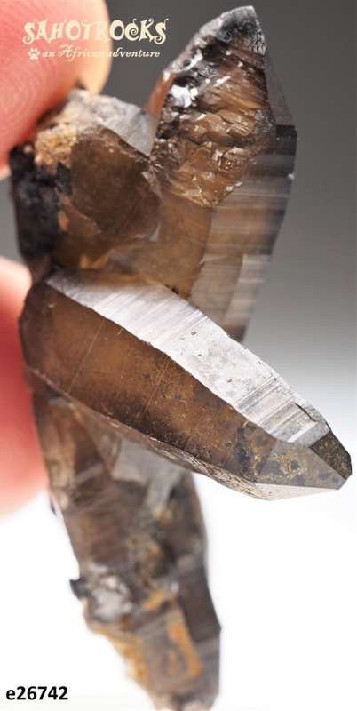 Lemurian Atlantean Quartz Crystal, Goethite, K-Feldspar - Erongo, Namibia