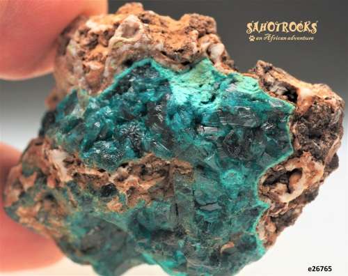 Dioptase, Chrysocholla, Calcite - Katanga Copper Crescent, Congo DRC