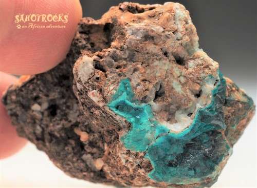 Dioptase, Chrysocholla, Calcite - Katanga Copper Crescent, Congo DRC