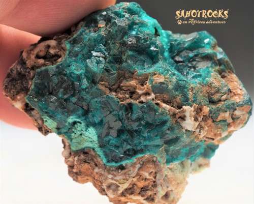Dioptase, Chrysocholla, Calcite - Katanga Copper Crescent, Congo DRC
