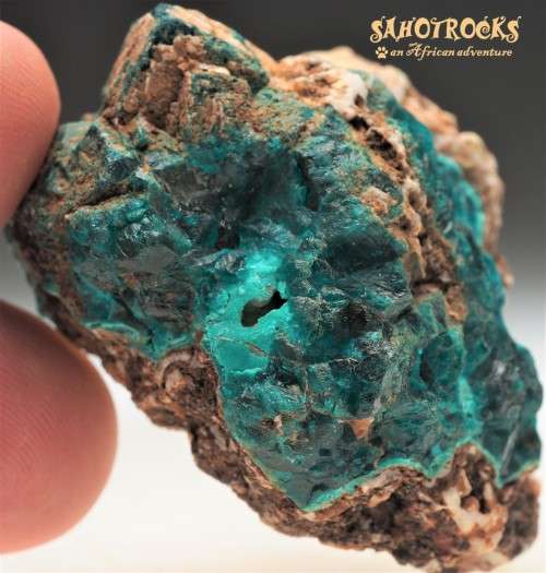 Dioptase, Chrysocholla, Calcite - Katanga Copper Crescent, Congo DRC