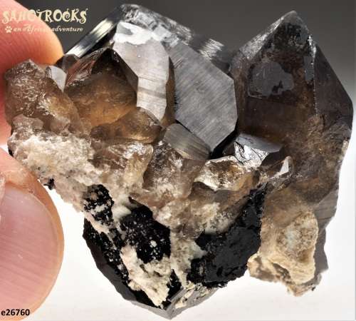 Tourmaline Opal-AN Goethite, Smokey Quartz, K-Feldspar - Erongo Mountain, Namibia