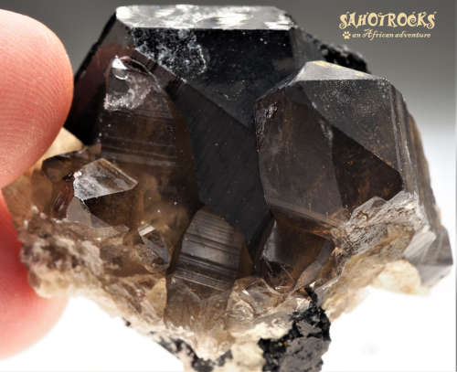 Tourmaline Opal-AN Goethite, Smokey Quartz, K-Feldspar - Erongo Mountain, Namibia