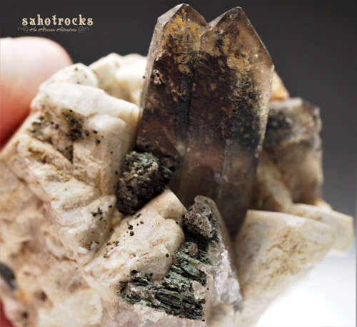 Aegirine Goethite, Smokey Quartz A-Feldspar RECORD KEEPER - Mount Malosa, Malawi