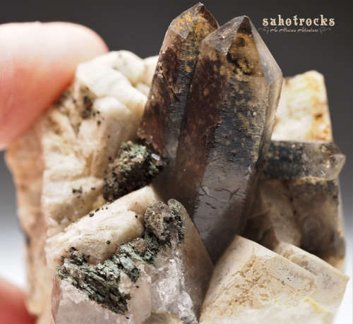 Aegirine Goethite, Smokey Quartz A-Feldspar RECORD KEEPER - Mount Malosa, Malawi