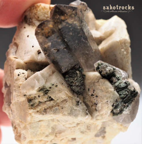 Aegirine Goethite, Smokey Quartz A-Feldspar RECORD KEEPER - Mount Malosa, Malawi