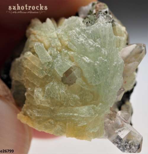 Epidote Prehnite, Quartz Crystal - Gobobosep Brandberg, Namibia