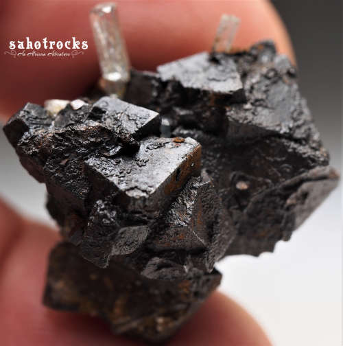 Aquamarine and Goethite pseudomorph after Magnetite - Erongo mountain, Namibia