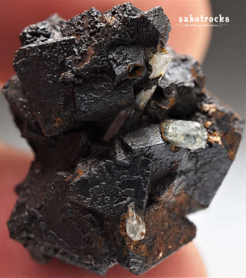 Aquamarine and Goethite pseudomorph after Magnetite - Erongo mountain, Namibia