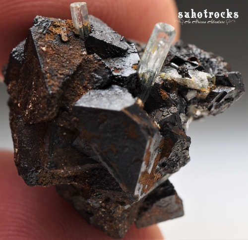 Aquamarine and Goethite pseudomorph after Magnetite - Erongo mountain, Namibia