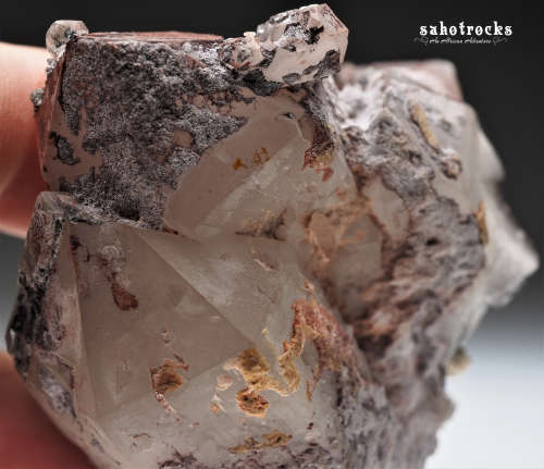 Floater Quartz Crystal with Hematite - Orange River Region, Kalahari, South Africa