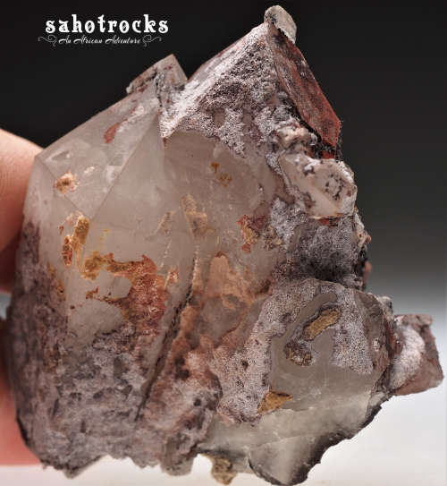 Floater Quartz Crystal with Hematite - Orange River Region, Kalahari, South Africa