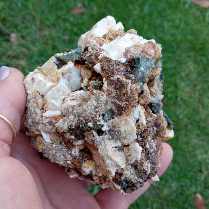 Riebeckite FIST SIZE 9.3 cm Aegirine Feldspar Zircon Arfvedsonite - Mt Malosa, Zomba, Malawi 384g