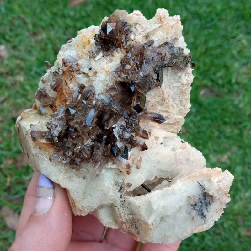 XL smoky quartz, fist sized, arfvedsonite aegirine oligoclase, Mt Malosa, Zomba, Malawi 505g 9.9cm