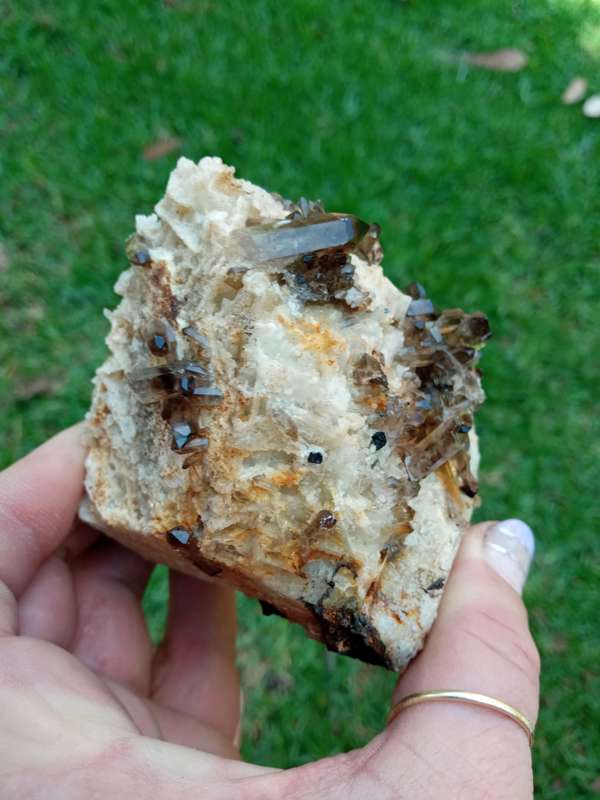 XL smoky quartz, fist sized, arfvedsonite aegirine oligoclase, Mt Malosa, Zomba, Malawi 505g 9.9cm
